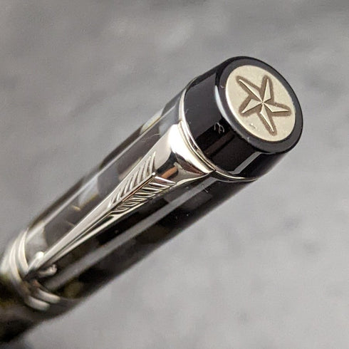 British Parker Duofold Rollerball Pen Green Check Boxed